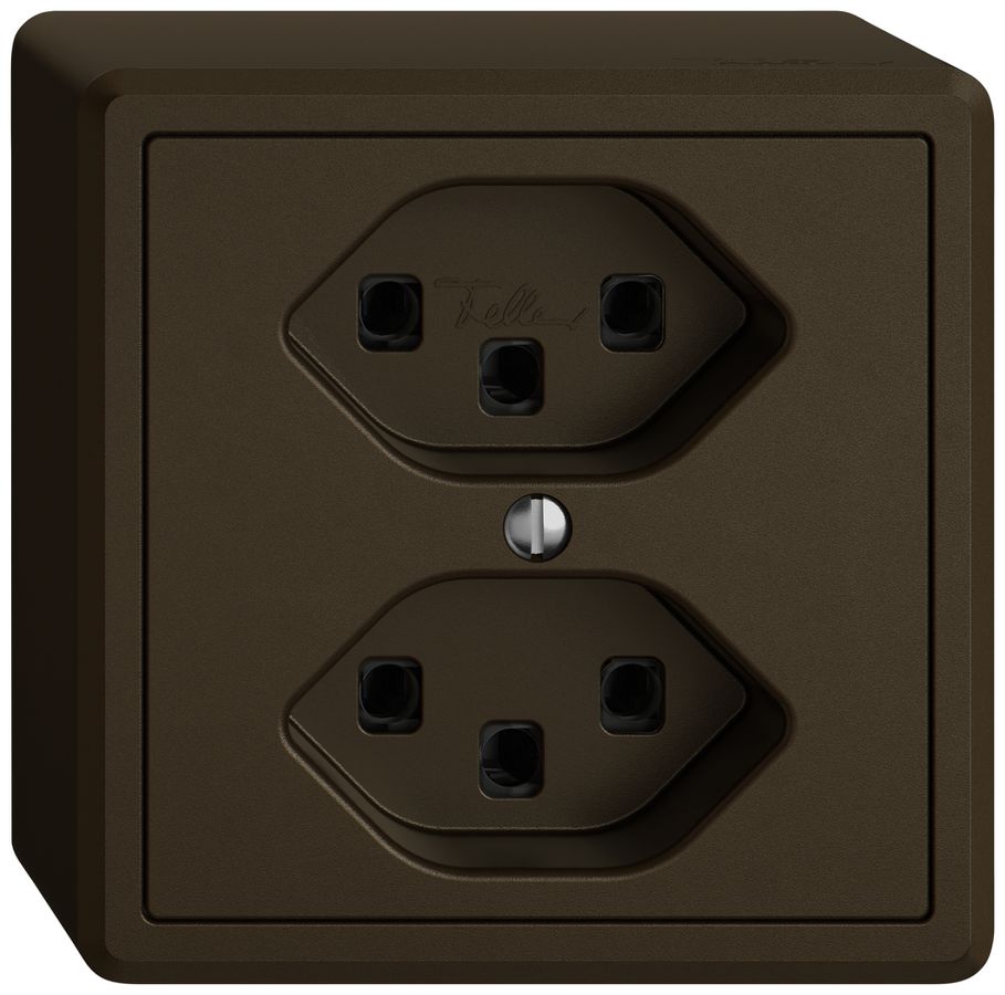 AP-Steckdose EDIZIO.liv SNAPFIX® 2×T23 br