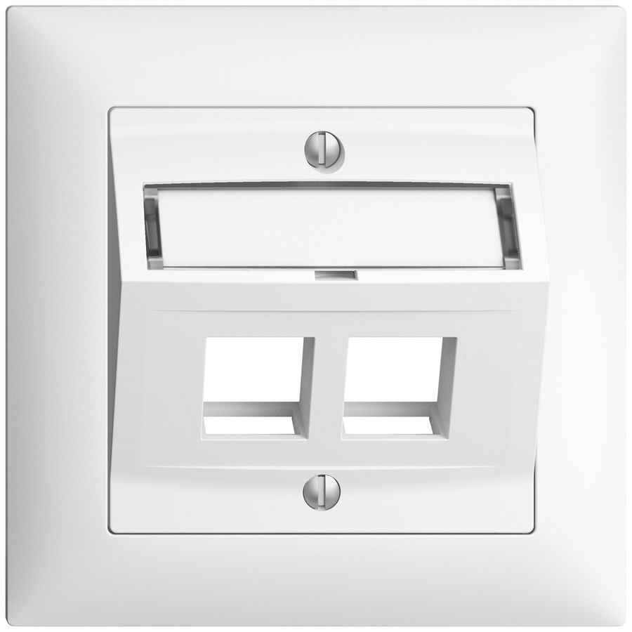 Kit de montage ENC Edue FMI, a.capot de sortie oblique, pour 2×Keystone, blanc