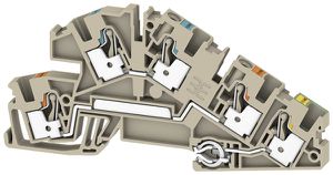 Borne d'installation Weidmüller AITB 4 BB N-L-PE PUSH IN 3 étages