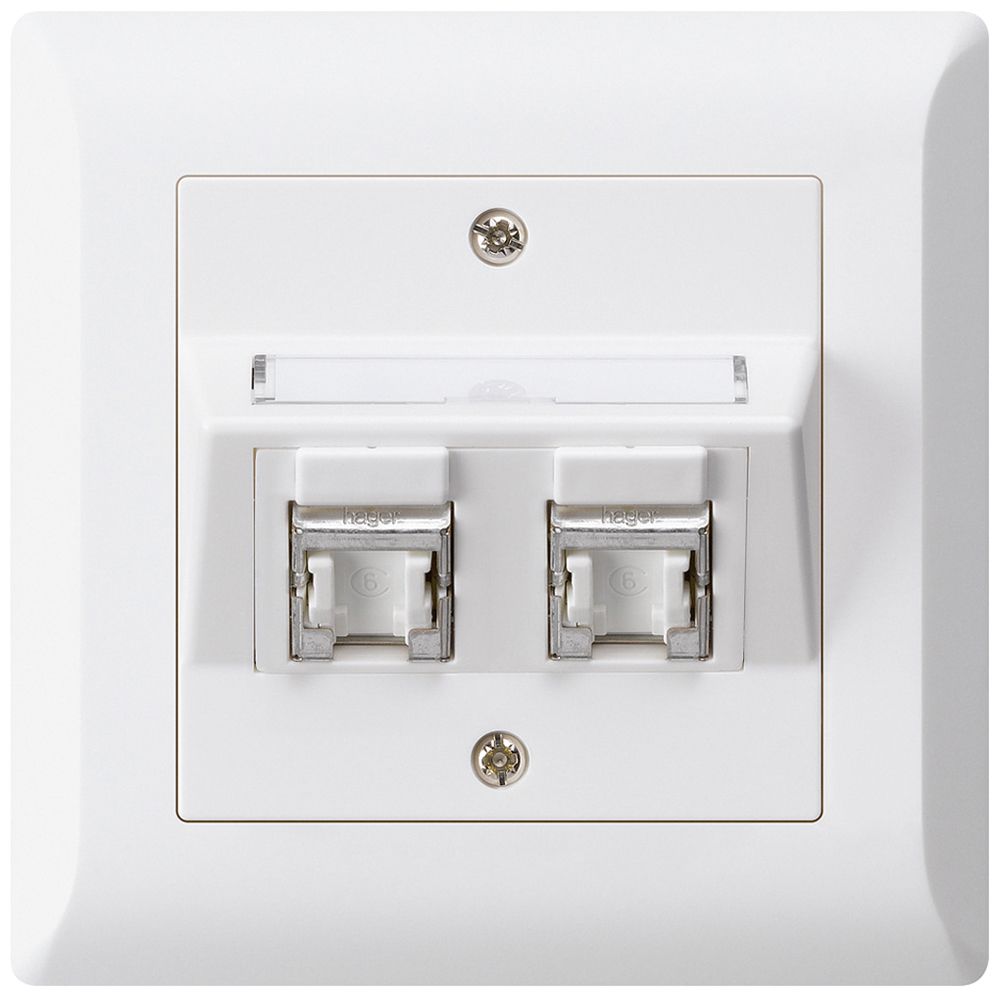 Kit di montaggio INC kallysto.line C cat.6 2RJ45/s bianco