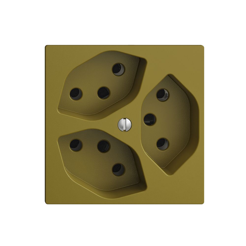 UP-Steckdose EDIZIOdue 3×T13 3×S olive mit Shutter