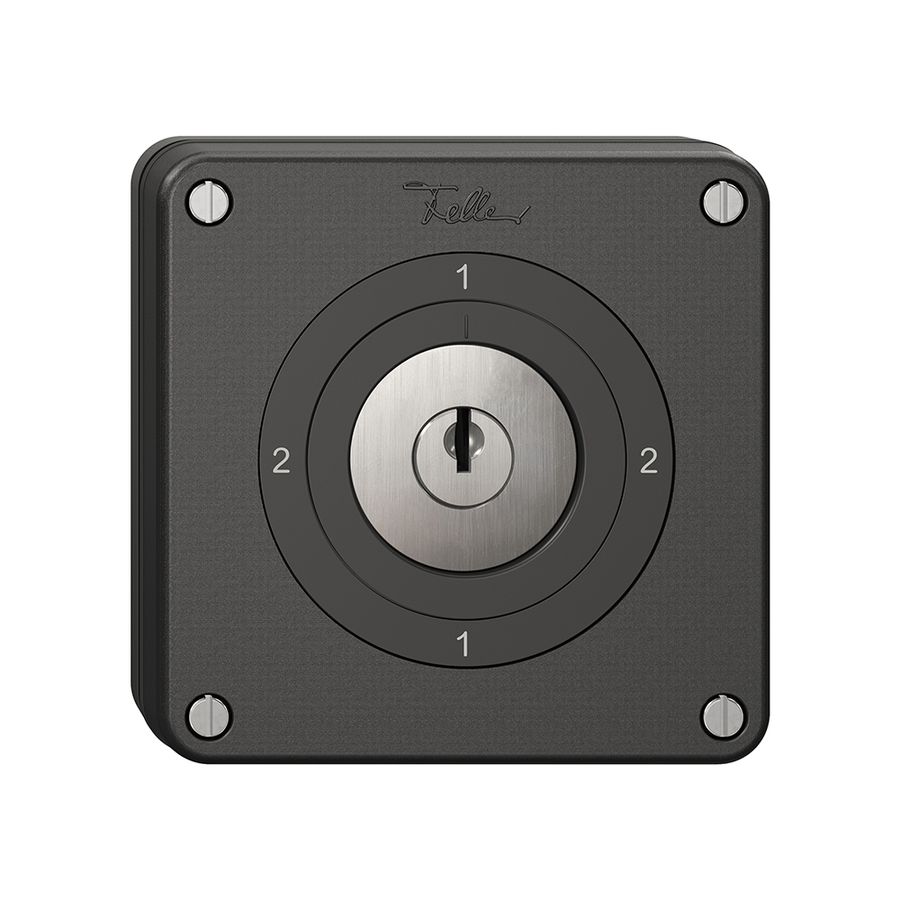 Interrupteur rotatif NUPU NEVO, 3/2L, avec serrure&2 clés, KS, 2-1-2-1, noir