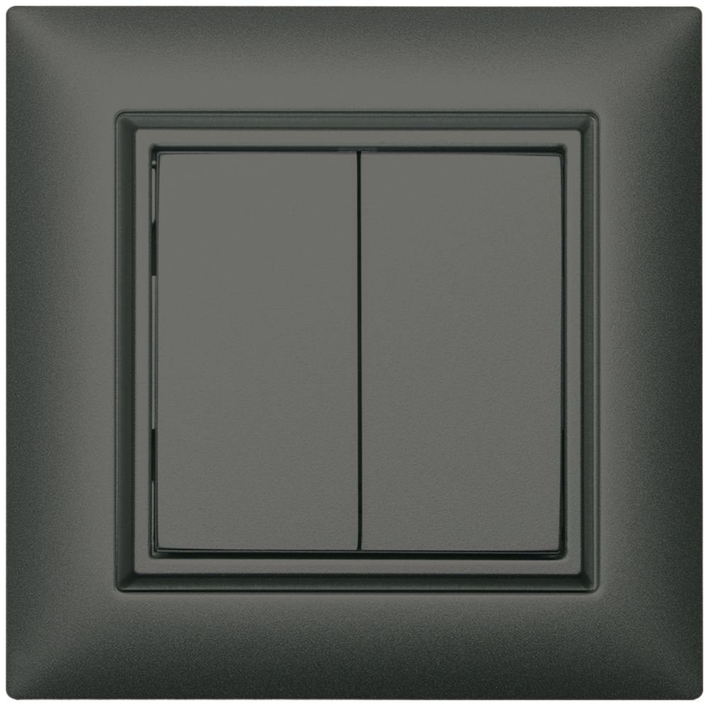 AP-RF-Taster ALADIN EnOcean EDIZIOdue, 2-fach, dunkelgrau