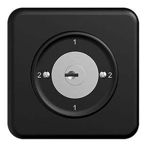 Interrupteur rot.ENC STANDARDdue 3/2L noir, avec serrure de sûreté