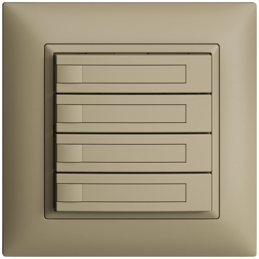 Poussoir ENC KNX 4× EDIZIOdue sand RGB sans LED avec insert papier