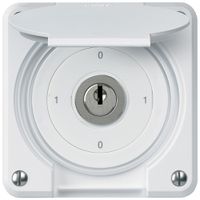 UP-Schlüsselschalter robusto IP55 mit Klappdeckel S0/2P weiss