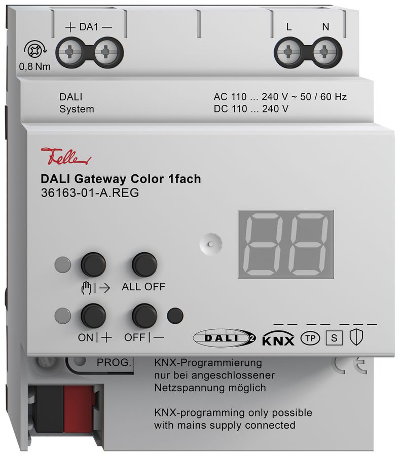 DALI-Gateway Feller KNX Data Secure Schnittstelle Ethernet 4TE 1 Kanal IP20