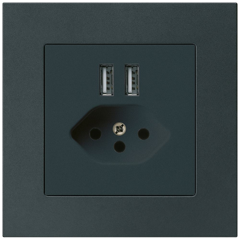 Presa INC 2×USB & T13 kallysto.pro 2400mA nero