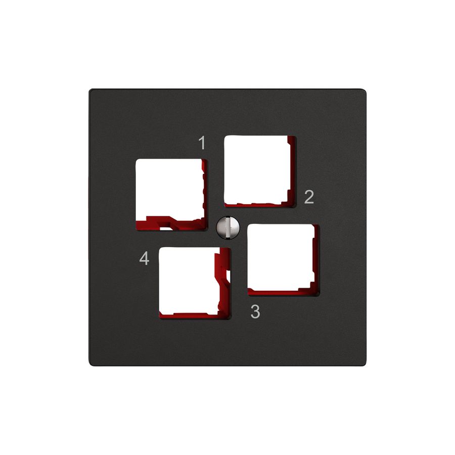 Montageset EDIZIO.liv EASYNET S-One SNAPFIX® gerade 4×RJ45 sz