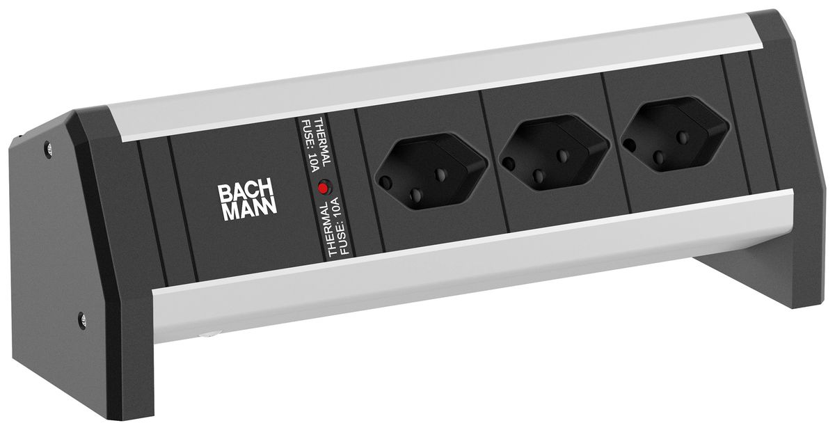 Prise multiple de table BACHMANN DESK 3×T13 74×322×93mm noir