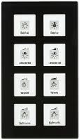 UP-Taster KNX RF+ MDT RF-GTT8S.01 8T/8B LED Temp Aktor 2-Kan Glas schwarz