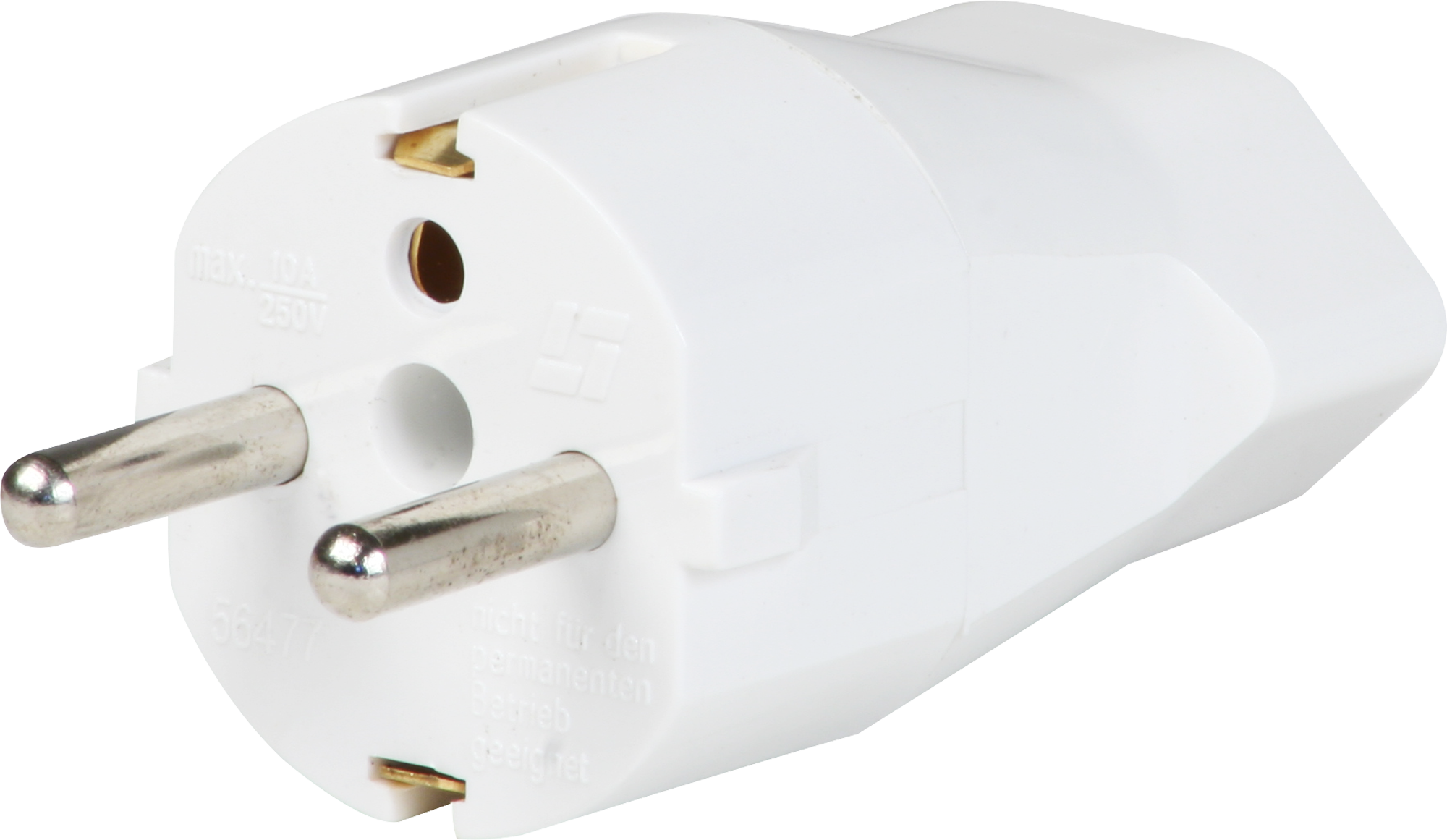 Übergangsstecker Schuko/T23 weiss