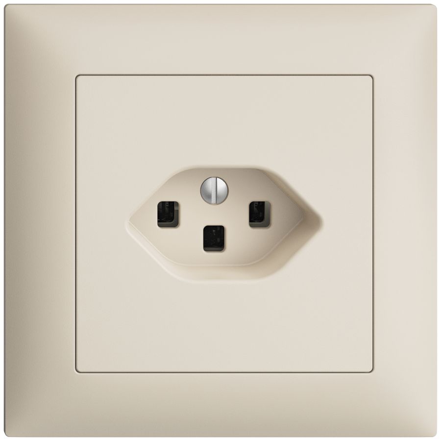 UP-Steckdose EDIZIOdue T23 16A crema, mit Steckklemmen