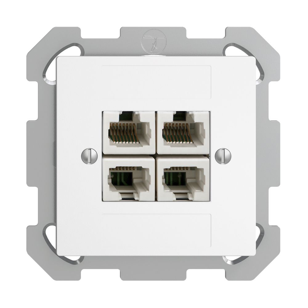 UP-Dose 4×RJ45/u 4P getr. EDIZIOdue weiss ITplus