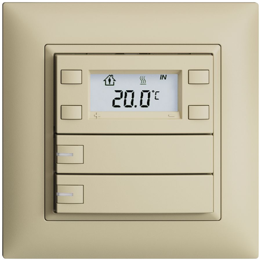 Poussoir RTH ENC KNX 2× EDIZIOdue FMI vanille, avec LED RGB