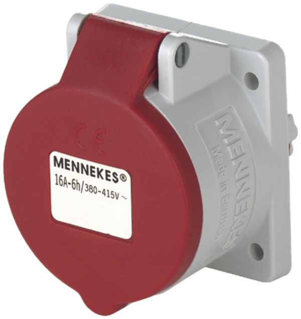 EB-Steckdose CEE rot 16A 5P 6h 400V gerade TwinContact IP44