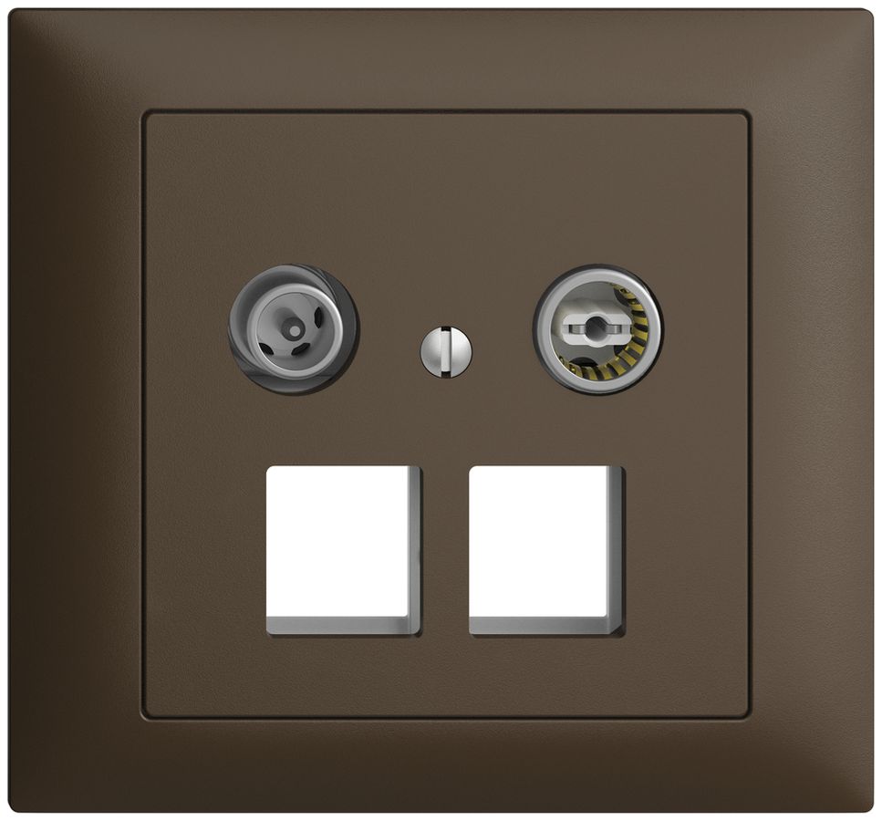 Prise multimédia 4dB INC Edue FKE, prise de dérivation, pour 2×RJ45 Keystone cof