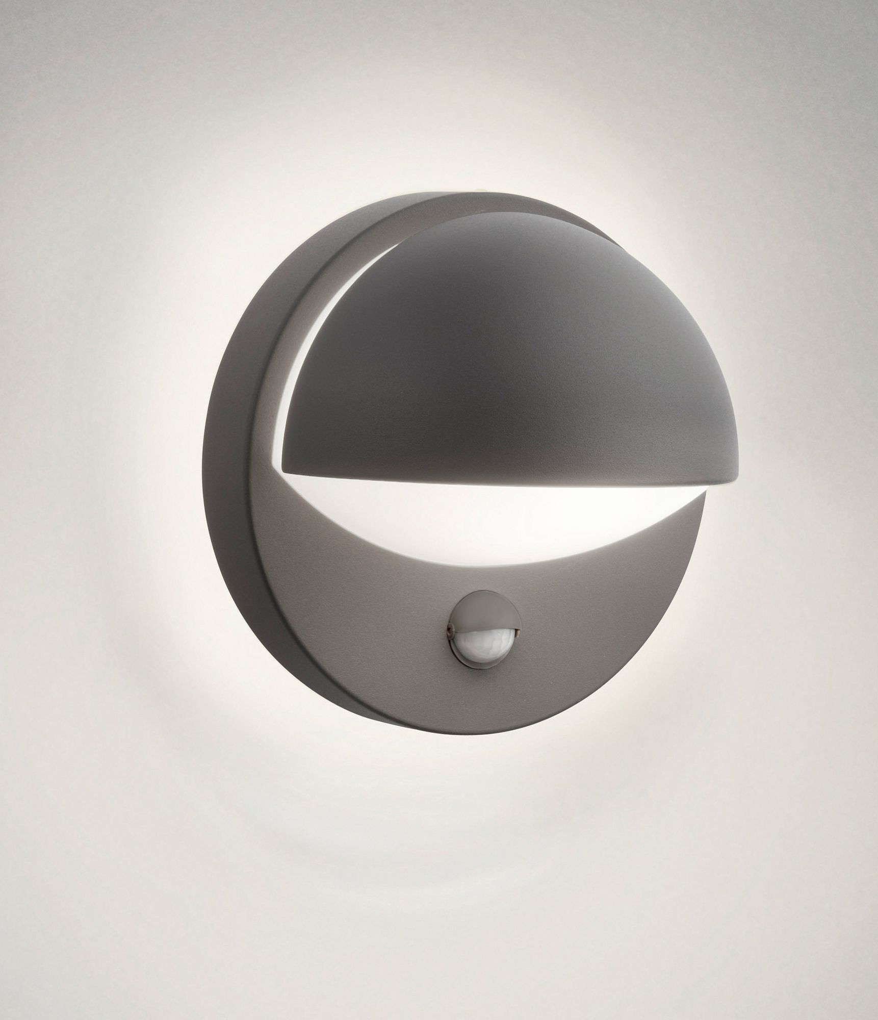 Wandleuchte Philips June PIR E27 1×12W IP44 195×135mm anthrazit