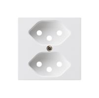 Frontplatte kallysto 2×T13 weiss 60×60mm für Steckdose 2×T13