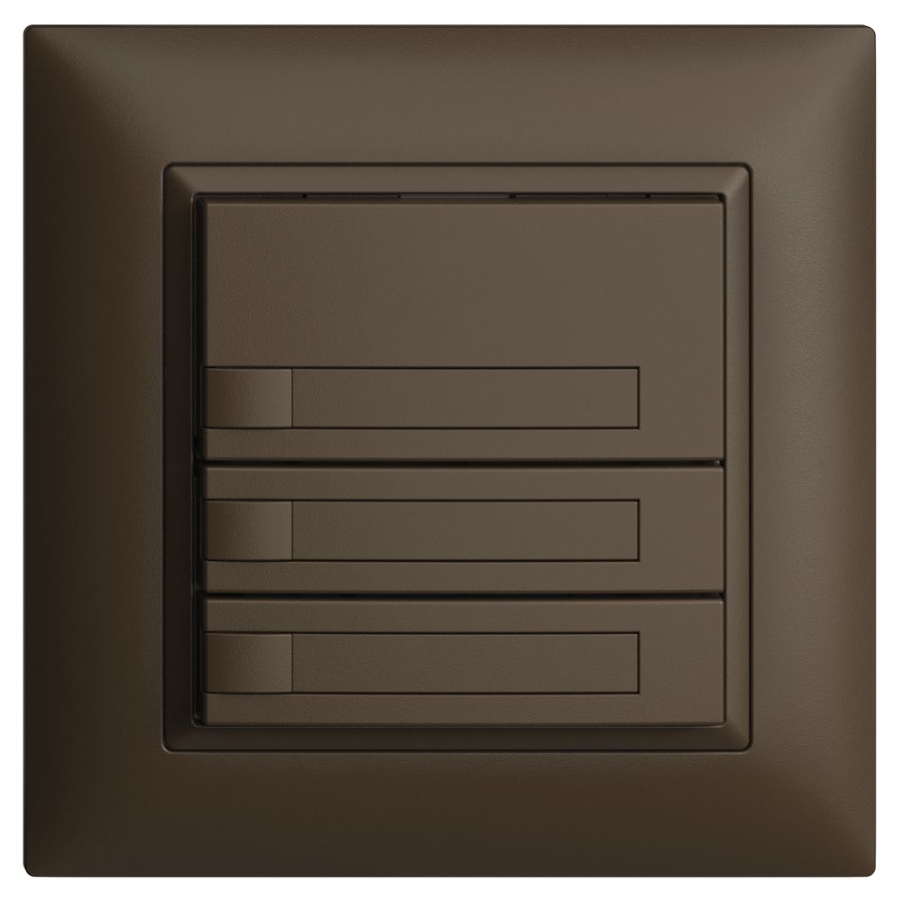 UP-KNX-Taster RGB EDUE FMI, 250mW, o.LED, m.Papier, 3×Taste, 1×Tastenb., cof