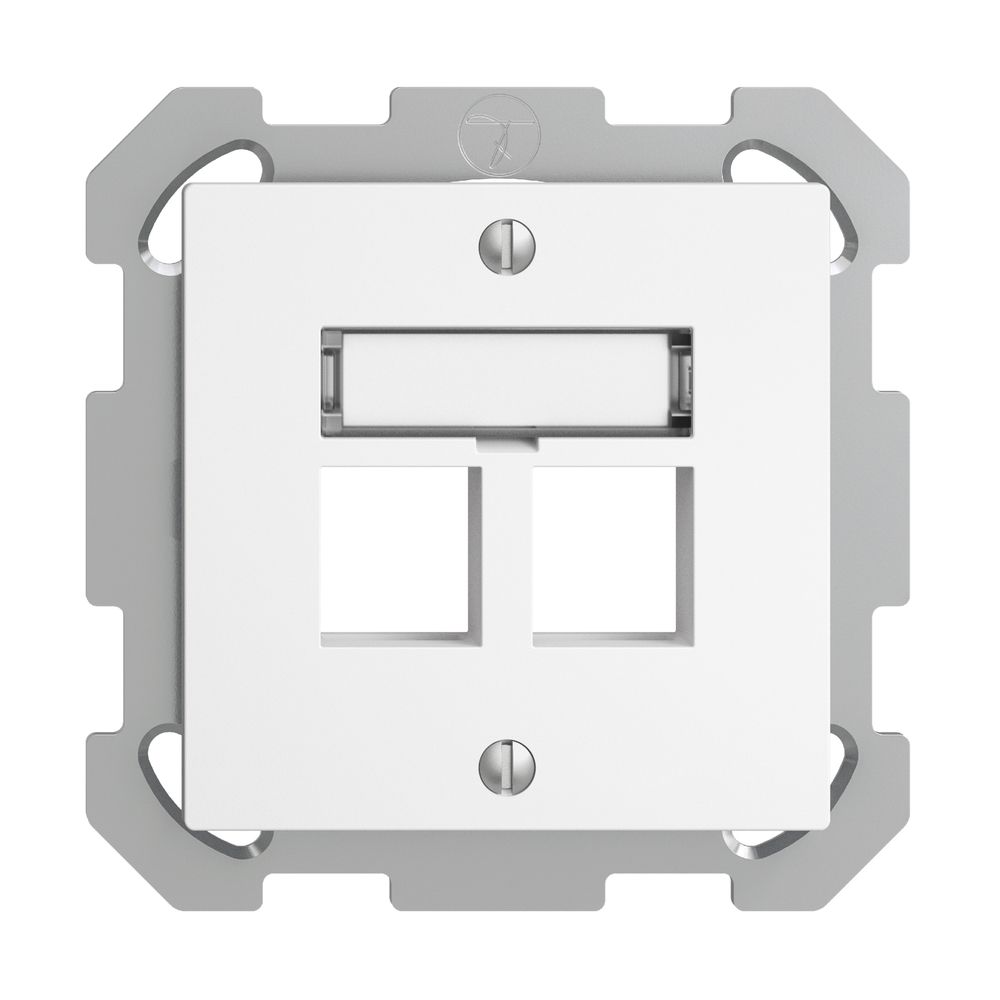 Kit de montage ENC EDIZIOdue FM, sortie droite, pour 2×Keystone, blanc