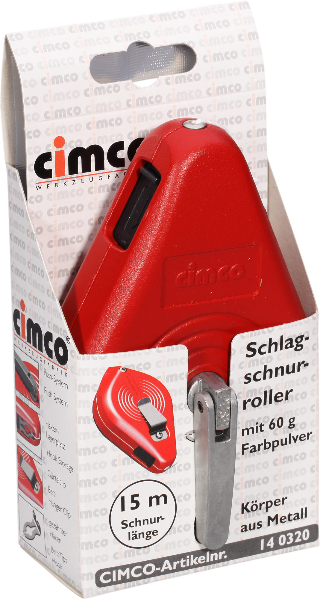 Markierschnur 15m in Metallgehäuse