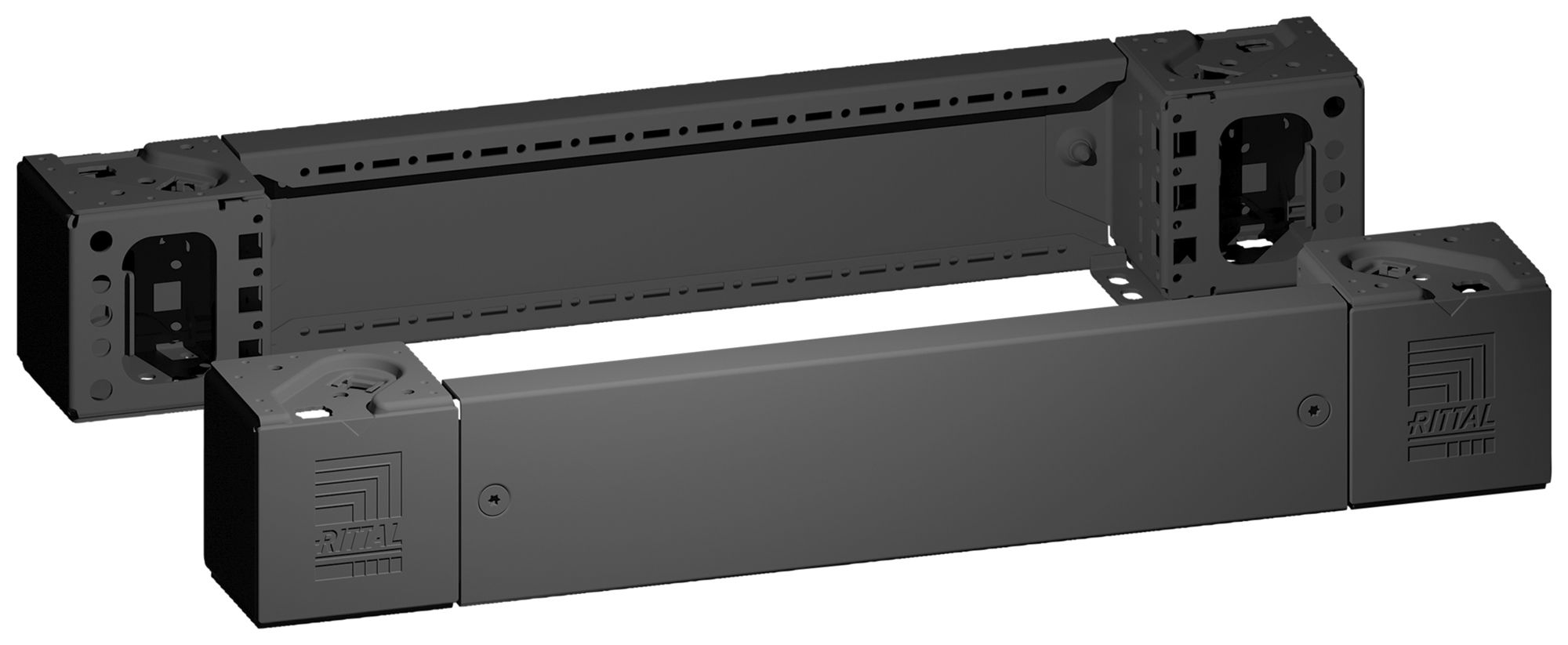 Cache-socle Rittal VX 8660.002 600×100×29mm face/revers acier noir 2pcs