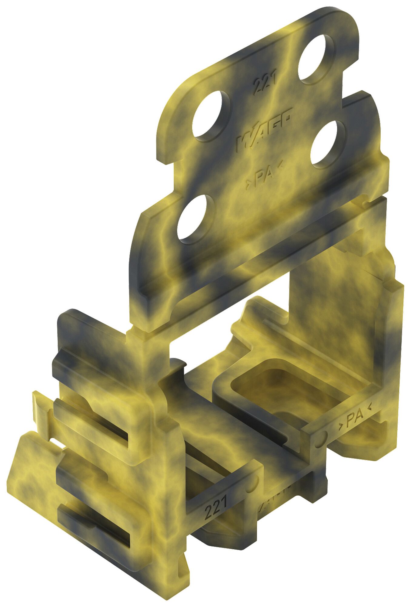 Adaptateur de fixation WAGO 221 avec décharge de traction 10L×4mm² vis gr/jn