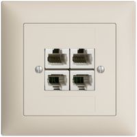 UP-Anschlussdose 4×RJ45/u 4P getr. EDIZIOdue crema ITplus
