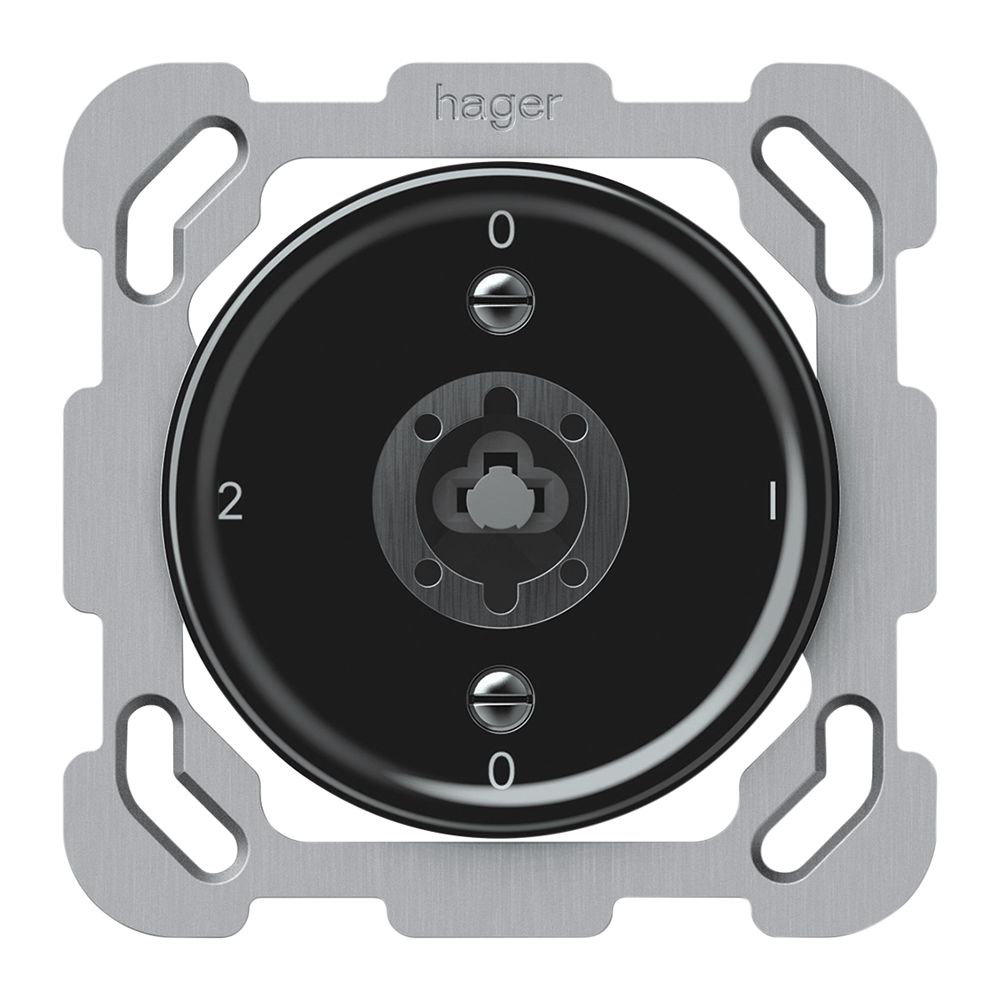 Interruttore a chiave INC origin commutatore 2/1L 16A 250V 0-1-0-2 77×77mm nero