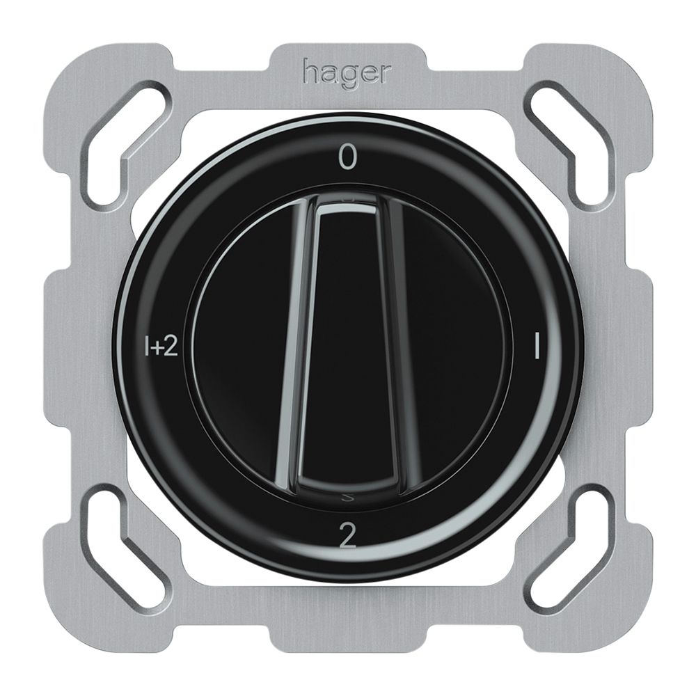 Interrupteur rotatif ENC origin commut.série 1/1L 16A 250V 0-1-2-1+2 77×77mm no