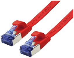 Patchkabel RJ45 VALUE Kat.6A U/FTP AWG32 PVC flach rot 1m