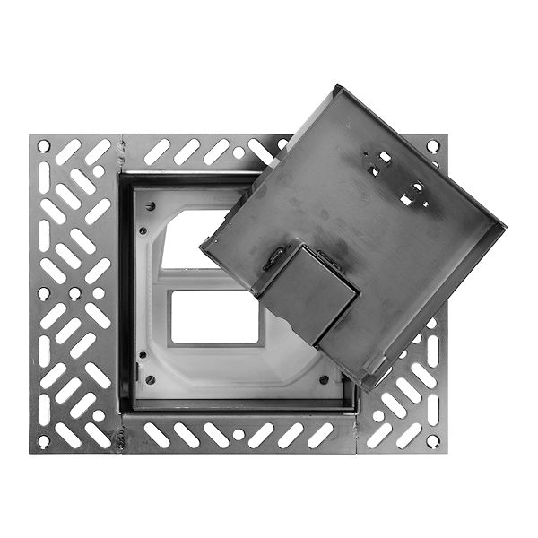 Boîte de sol pour 3×FLF 130×130mm à fleur, couv.d'insert, Cr pc.