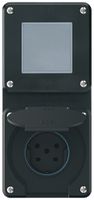 Combinazione INC robusto 2×1, interruttore schema 3/presa T15 IP55 nero
