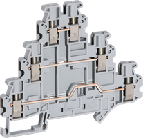 Dreistock-Reihenklemme 0.14…4mm² Schraubanschluss grau