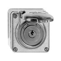 Schwenktaster nass 0<->1 Al natur mit Sicherheitsschloss