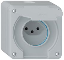 AP-Steckdose robusto 1×Typ 13 IP55 hellgrau