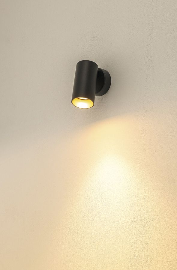 Decken-/Wandleuchte SLV KAMI GU10 1×0…10W 114×70mm schwarz/gold