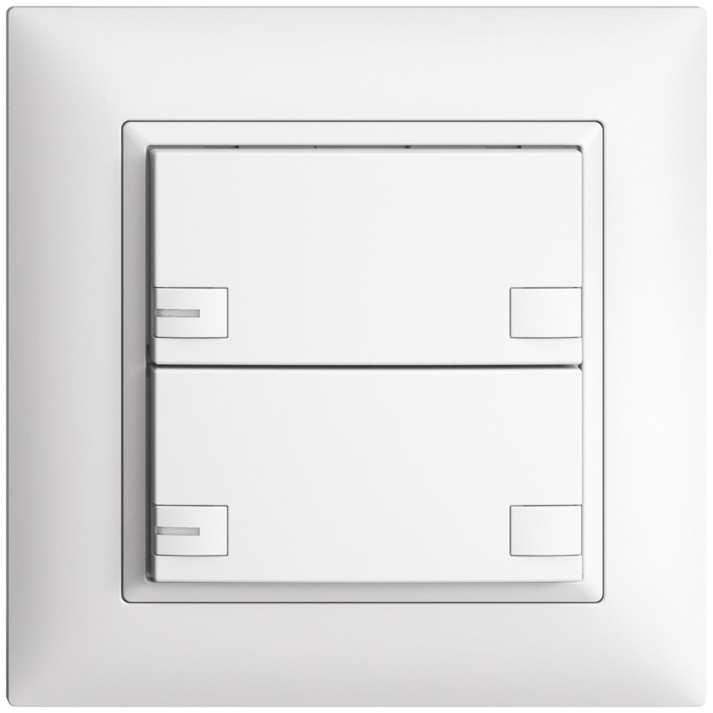 UP-Universaltaster 2×2T Steckklemme EDIZIOdue weiss, mit LED