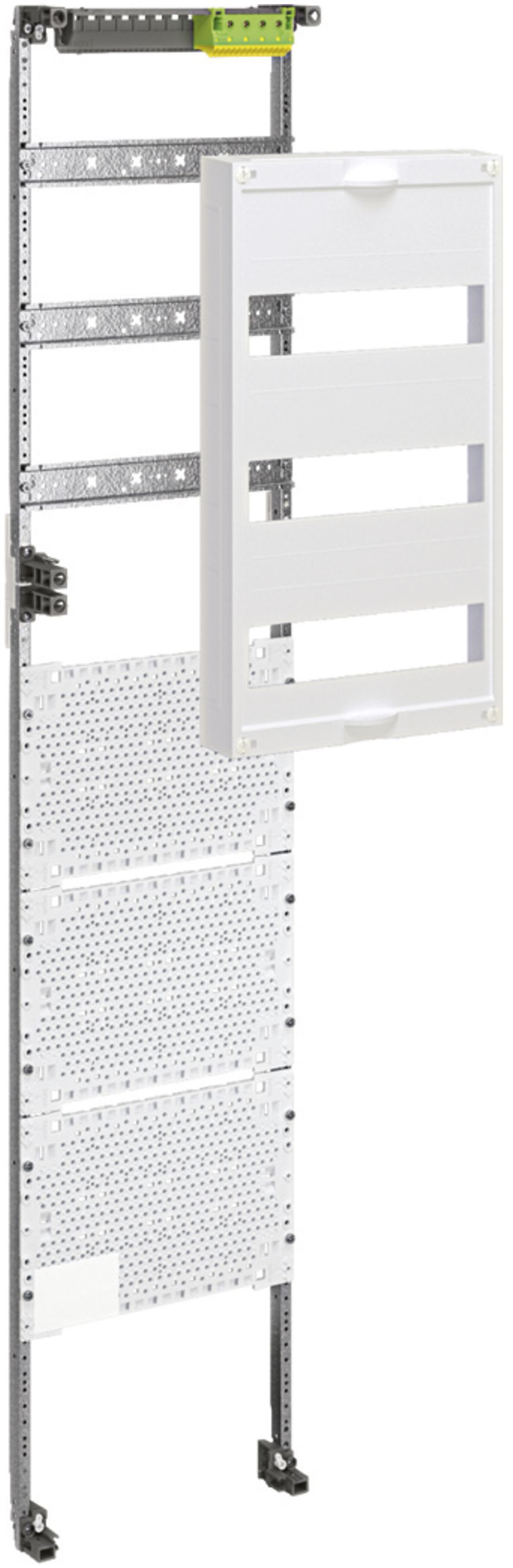 Travée Media Hager pour armoire distribution ENC 8 rangées, 3 rangées modulaires