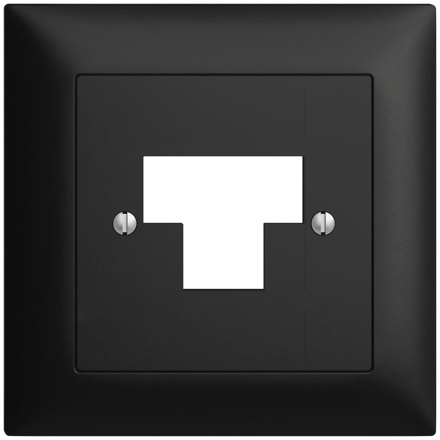 Frontset EDIZIOdue schwarz 88×88mm 3×RJ45
