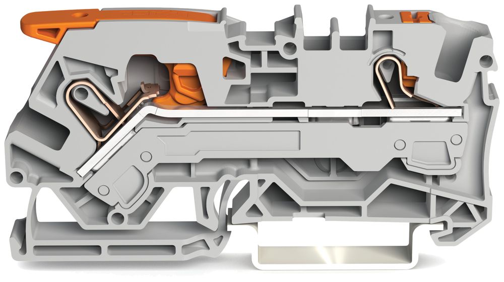 Borne de passage WAGO TopJob-S 6mm² 2L gris série 2106