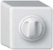 Interruttore rotativo AP basico 2/1L bianco con manopola