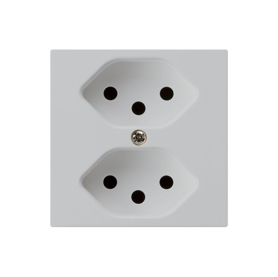 UP-Steckdose kallysto 2×T13 hellgrau mit Kinderschutz