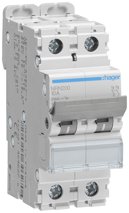 Disgiuntore Hager MCB 2P 415V tipo C 0.5A 2UM