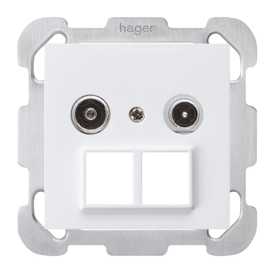 Prise multimédia ENC kallysto R/TV montage B 14dB 2GHz blanc