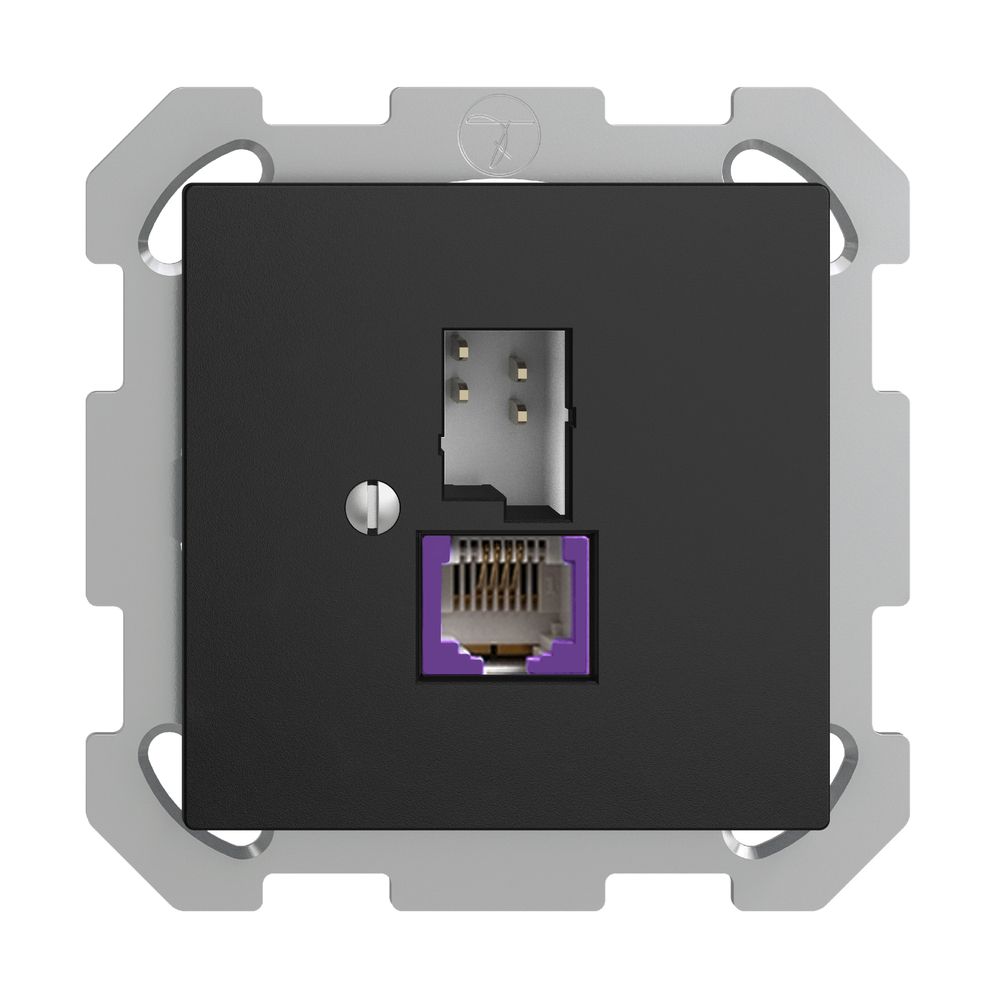 UP-Dose T+T 6P/1×RJ45 DSL-Breitband EDIZIOdue schwarz