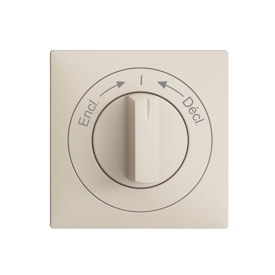 Frontset EDIZIOdue Encl.->I<-Décl. crema 60×60mm für Schwenktaster