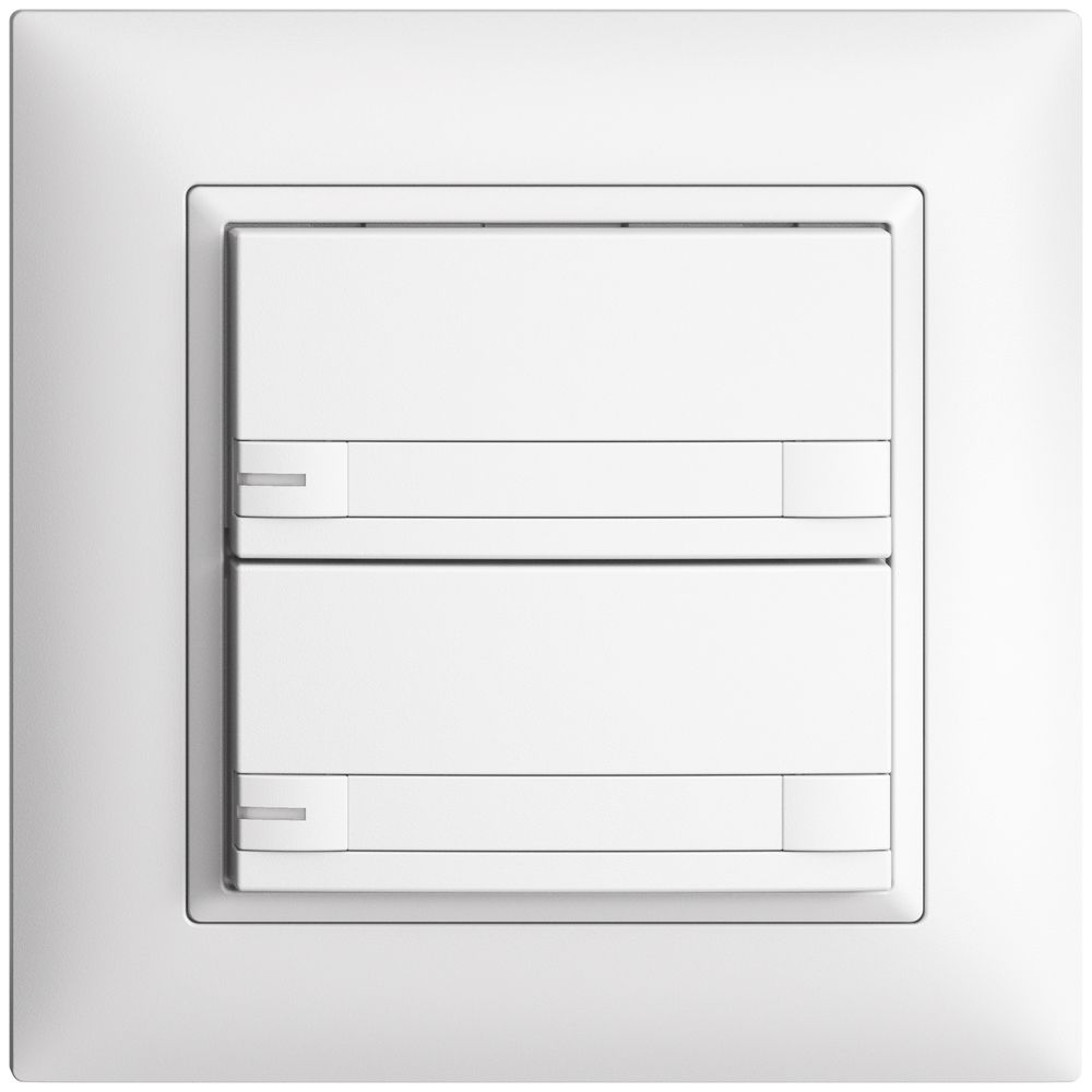 Poussoir ENC KNX 2× EDIZIOdue colore blanc RGB avec LED avec insert papier