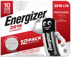 Knopfzelle Lithium Energizer CR2016, 3V, Box à 12 Stück